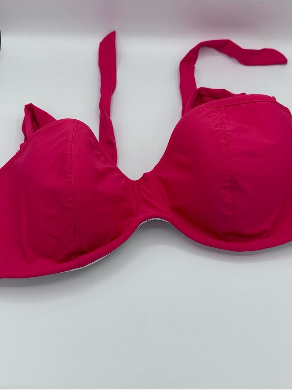 Sunsets Hot Pink Underwire Bikini Top - Supportive Swimwear Size 38DD (1309)